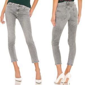 AGOLDE Jeans Toni Slim Straight Crop Jeans in Mirror Distressed Womens Size 27